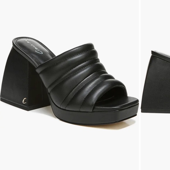 Black Women's Slide Sandals - Picture 5 of 6